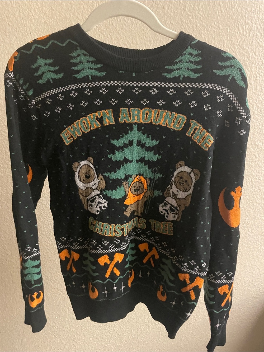 Black & Green 'Ewok'n Around The Christmas Tree' Holiday Sweater
